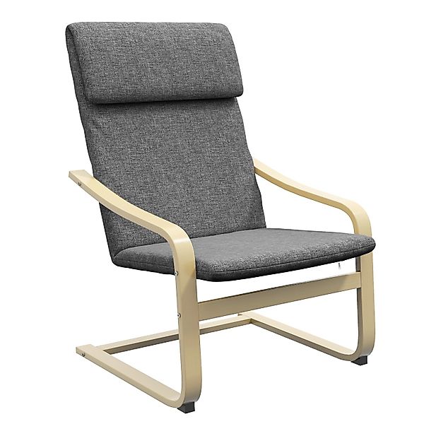 HOMCOM Relaxstuhl mit Kopfkissen Leinenoptik 66,5 x 80 x 99cm günstig online kaufen