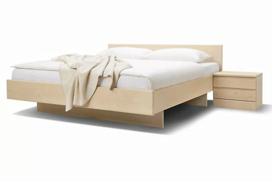 Natur24 Bett Doppelbett New York 200x200cm in Zirbe Natur ohne Kopfteil günstig online kaufen
