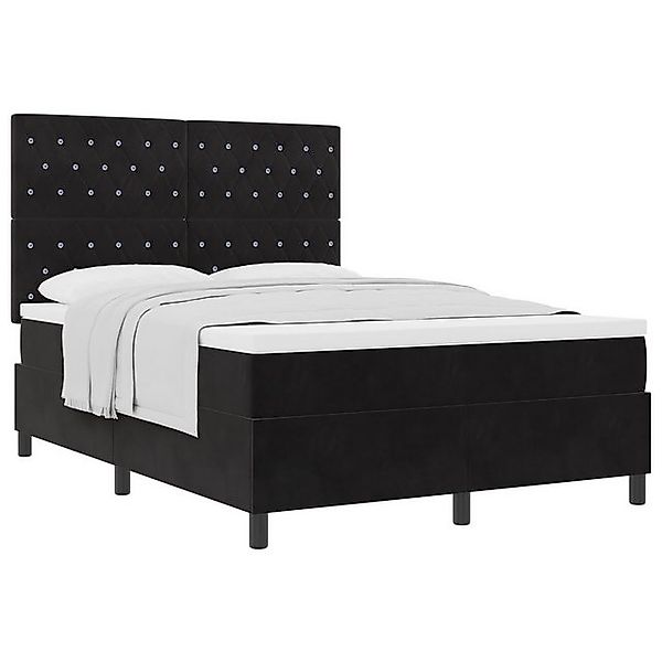 vidaXL Bett Boxspringbett mit Matratze Schwarz 140x200 cm Samt (1-tlg) günstig online kaufen