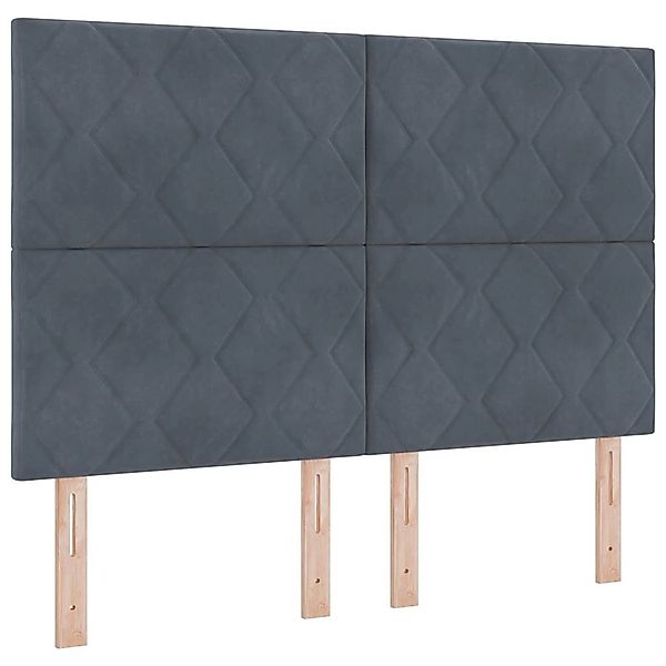 vidaXL LED Kopfteil mit LED-Streifenleuchten Dunkelgrau 144 cm Samt 3338522 günstig online kaufen