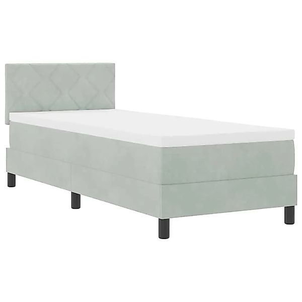 vidaXL Boxspringbett mit Matratze Hellgrau 80 x 200 cm Stoff 3339200 günstig online kaufen