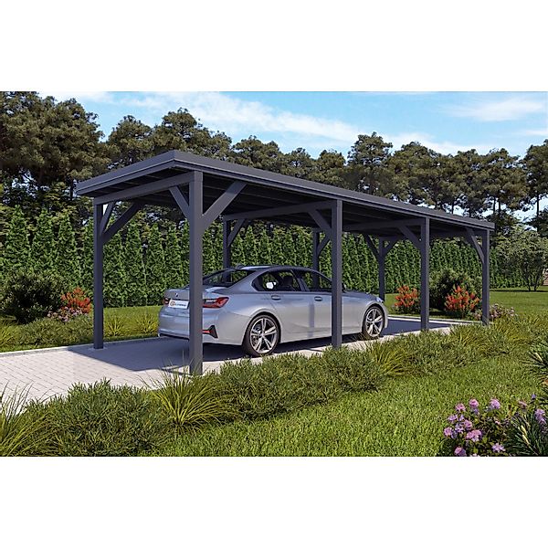 Holzbrüder Carport Ralf 26m² Anthrazitgrau-Dunkelgrau günstig online kaufen