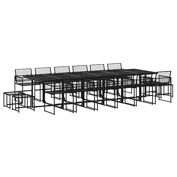 vidaXL 17-Tlg Garten-Essgruppe Schwarz Poly Rattan 3295047 günstig online kaufen