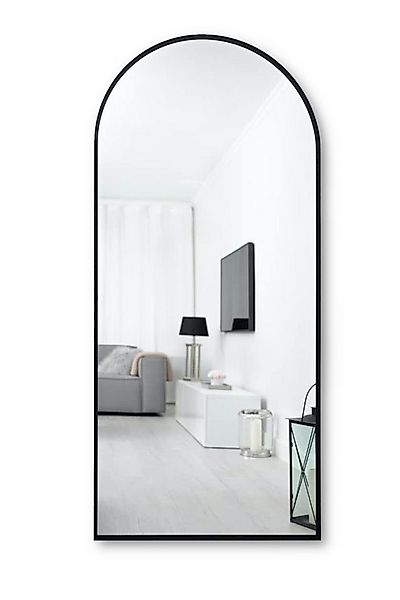 MySpiegel.de Wandspiegel Rundbogen Wandspiegel mit Alurahmen in Schwarz günstig online kaufen
