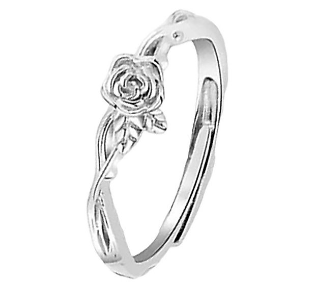 The Beauty House Fingerring silberfarbiger Ring mit Rose günstig online kaufen