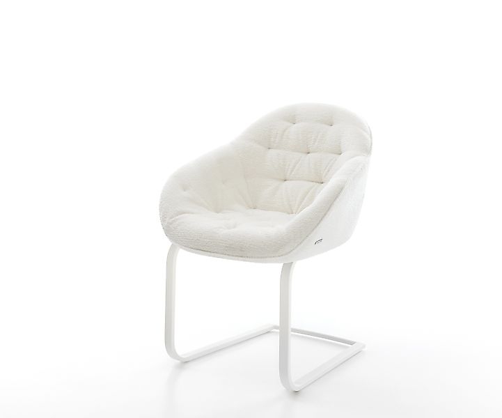 Freischwinger Gaio-Flex Bouclé Soft Beige Freischwinger flach Weiß günstig online kaufen