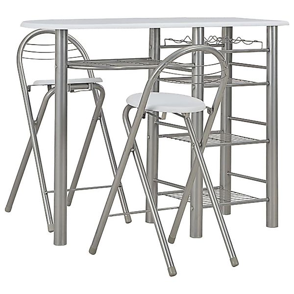 vidaXL Essgruppe 3-tlg. Bar-Set mit Regalen günstig online kaufen