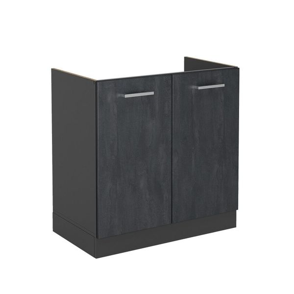 Vicco Spülenunterschrank R-Line, Schwarz Beton/Anthrazit, 80 günstig online kaufen