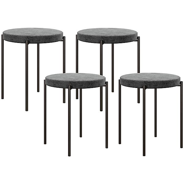 HOMCOM 4er-Set Esszimmerhocker, stapelbar Esszimmerstühle, Küchenstuhl mit günstig online kaufen