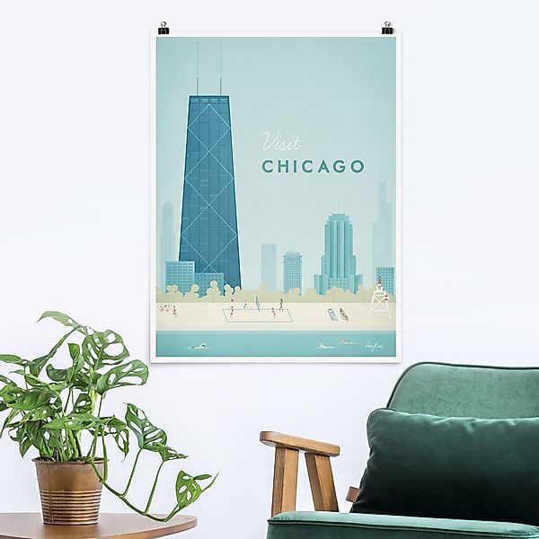 Poster - Hochformat Reiseposter - Chicago günstig online kaufen