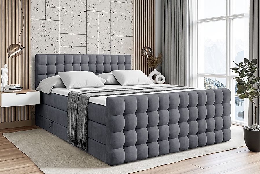 ALTDECOR Boxspringbett VIONE-Z KING (mit Matratze und Lattenrost Topper Pol günstig online kaufen