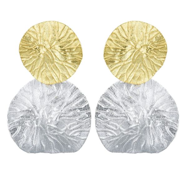 Runde Perlé Paar Ohrhänger Lotus Blätter günstig online kaufen