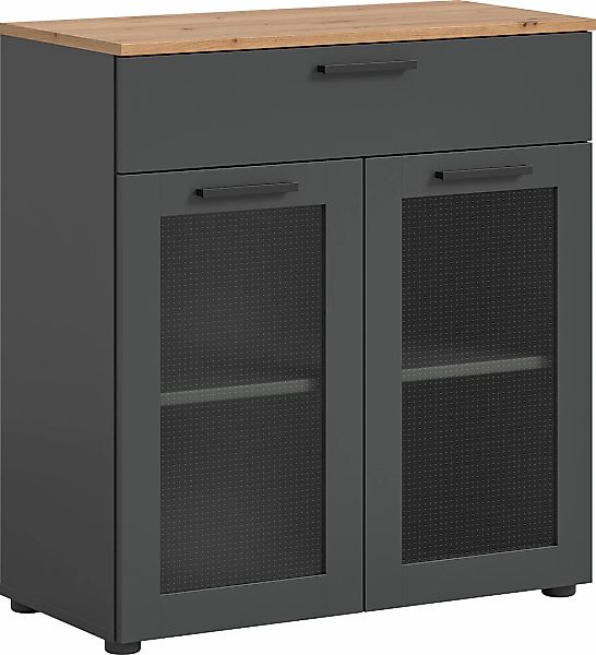 INOSIGN Kommode "SALKIN, Breite 78cm, 2 Türen mit ESG Ornamentglas, 1 Schub günstig online kaufen
