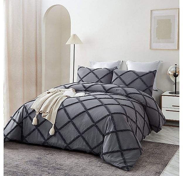 ibettertec Bettwäsche Bettwäsche Getuftet 135x200,200x200cm,Stickerei Shabb günstig online kaufen