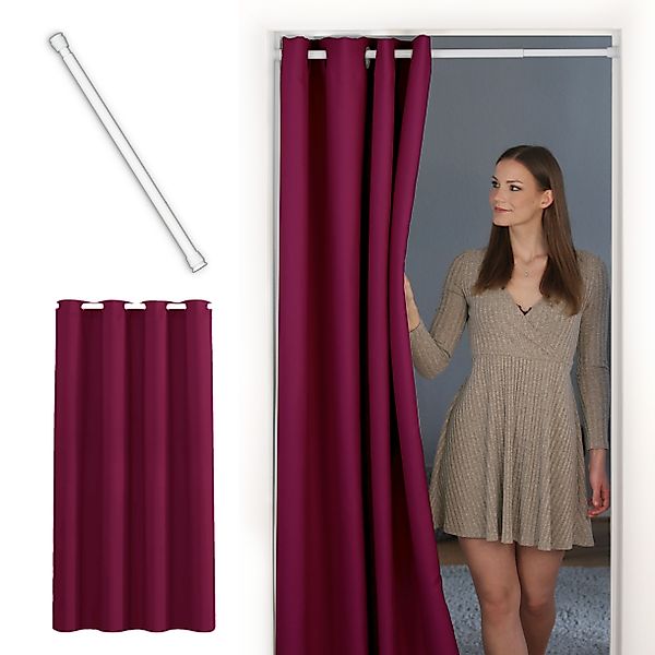 tinycurtains Türvorhang mit Stange weiß 70-120 günstig online kaufen
