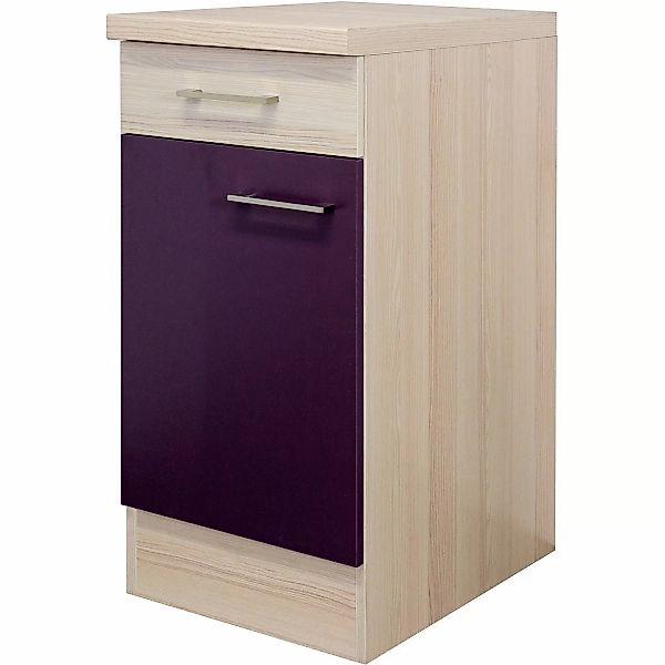 Flex-Well Exclusiv Unterschrank Focus 30 cm Akazie-Aubergine-Akazie günstig online kaufen