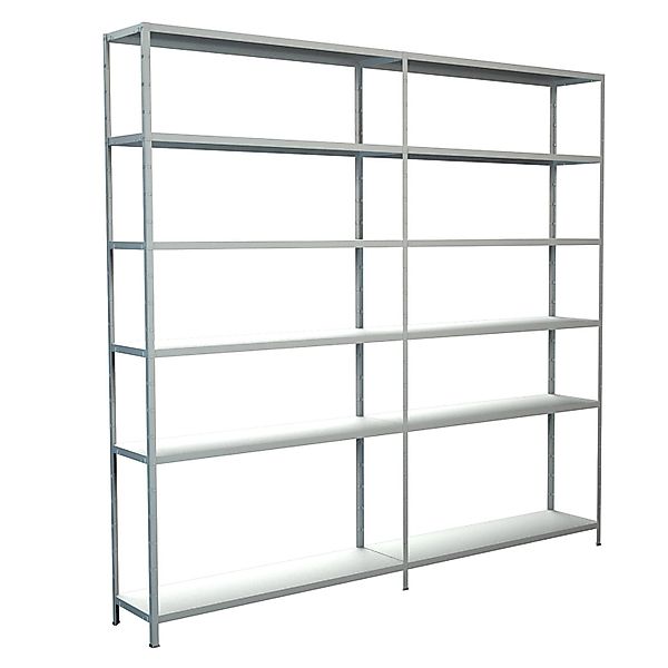 Schulte Steck-Grund-/Anbauregal 230 cm x 240 cm x 35 cm Weiß günstig online kaufen