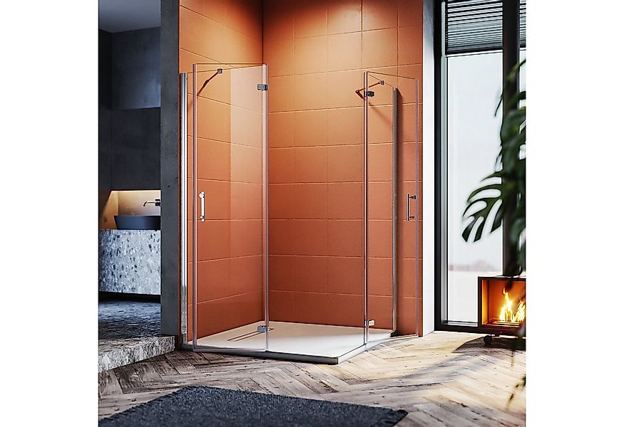 SONNI Eckdusche Duschkabine Sicherheitsglas Scharniertür Dusche Eckeinstieg günstig online kaufen