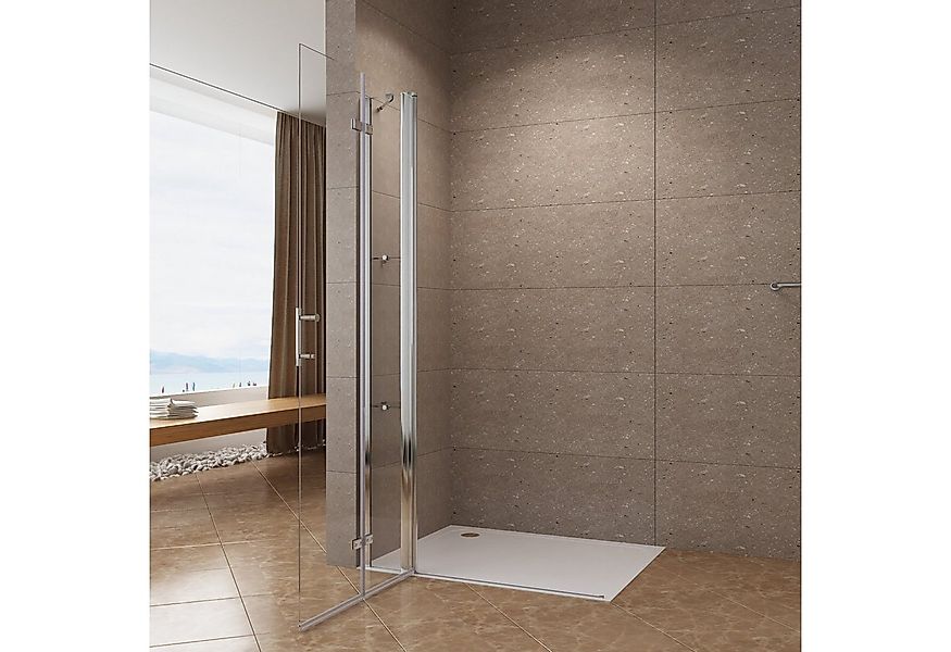 AQUABATOS Duschwand Falttür Duschtür mit Festteil Duschwand Glas Faltbar Du günstig online kaufen