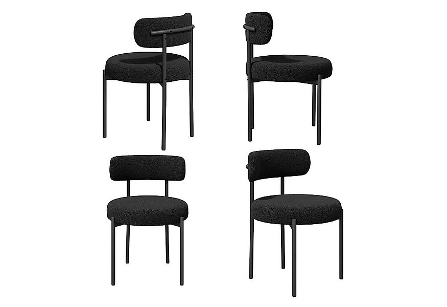 HawthyHome Esszimmerstuhl Teddy Stoff Runde Boucle Stühle Polsterstuhl mit günstig online kaufen