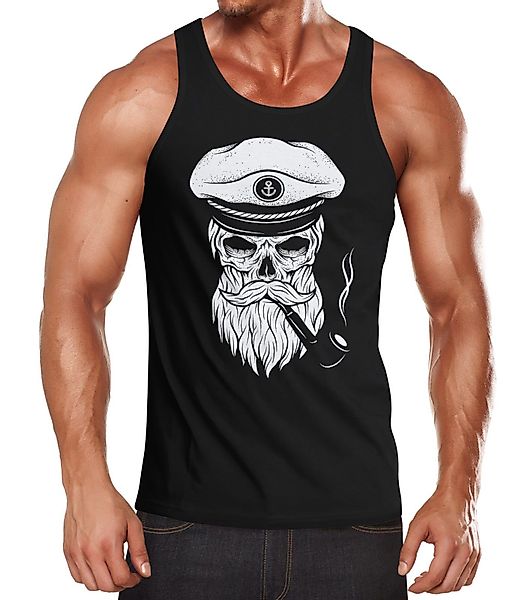 Neverless Tanktop Herren Tanktop Totenkopf Kapitän günstig online kaufen