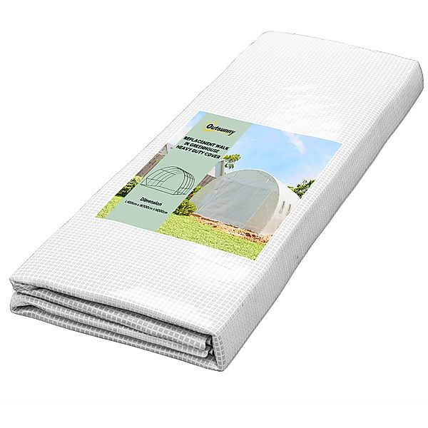 Outsunny Gewächshausfolie 3 x 4 m, wasserdicht Polyethylenfolie mit Rolltür günstig online kaufen