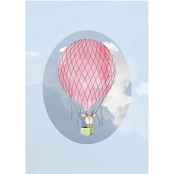 Komar Bild "Happy Balloon Blue" Figuren 1 Stk. tlg. Wandbild zur Dekoration günstig online kaufen