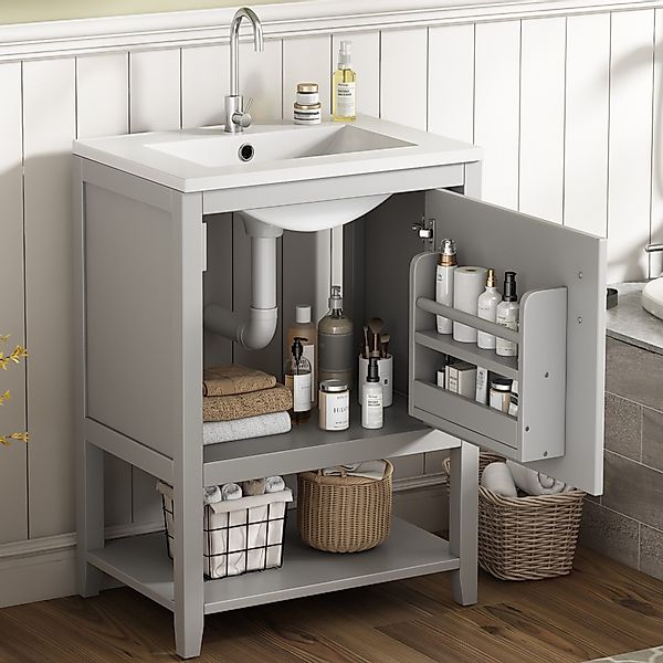 Flieks Waschtisch (1-St., Badschrank mit Keramikbecken günstig online kaufen