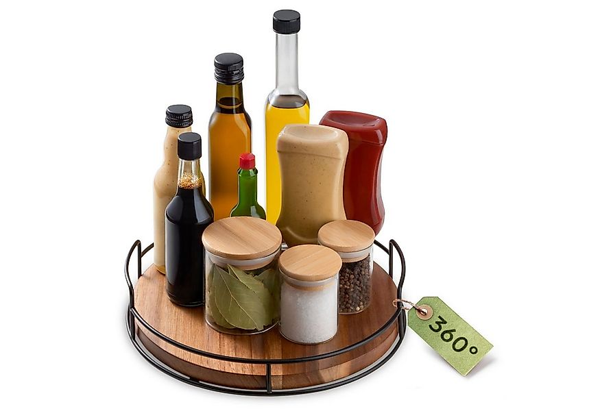 Praknu Gewürzkarussell Drehteller Organizer Holz - Aus nachhaltigem FSC Aka günstig online kaufen