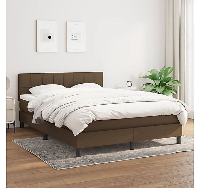 vidaXL Boxspringbett mit Matratze Dunkelbraun 140x200 cm Stoff1373136 günstig online kaufen