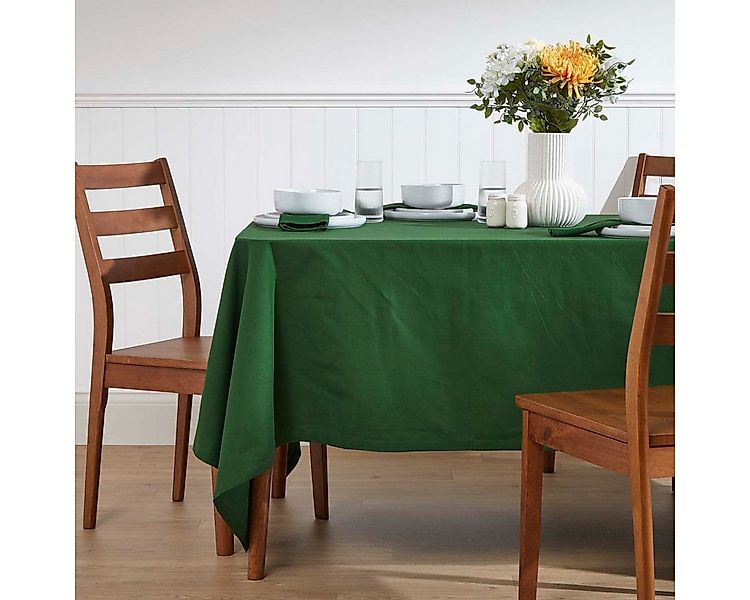 Homescapes Tischdecke Tischdecke dunkelgrün – 137 x 137 cm, 100% Baumwolle günstig online kaufen