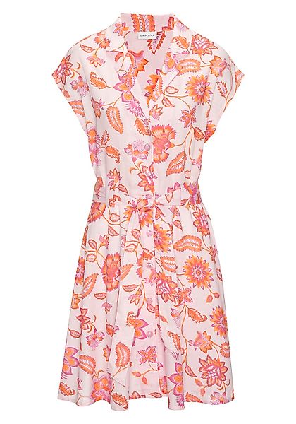 LASCANA Hemdblusenkleid, (mit Bindegürtel), aus Leinenmix, mit Reverskragen günstig online kaufen