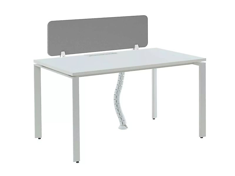 Schreibtisch für 1 Person + Trennwand - L 120 cm - Weiß - DOWNTOWN günstig online kaufen