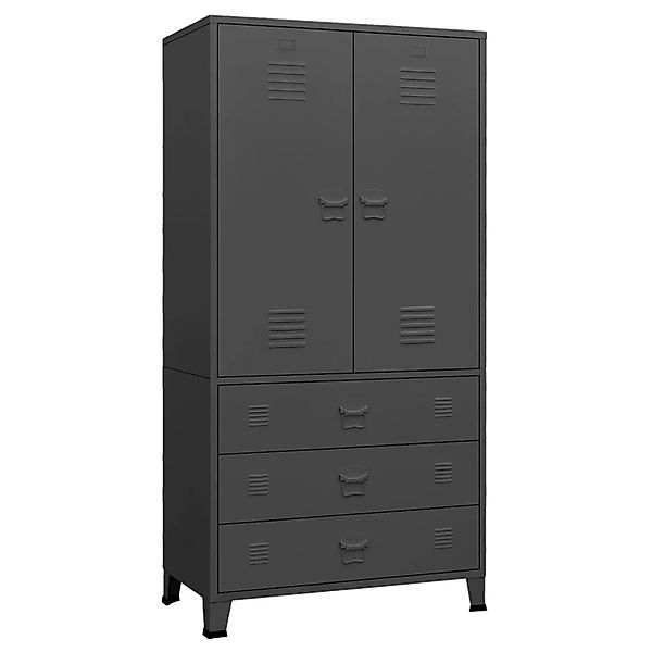 Industrial Kleiderschrank Anthrazit 90x50x180 Cm Metall günstig online kaufen