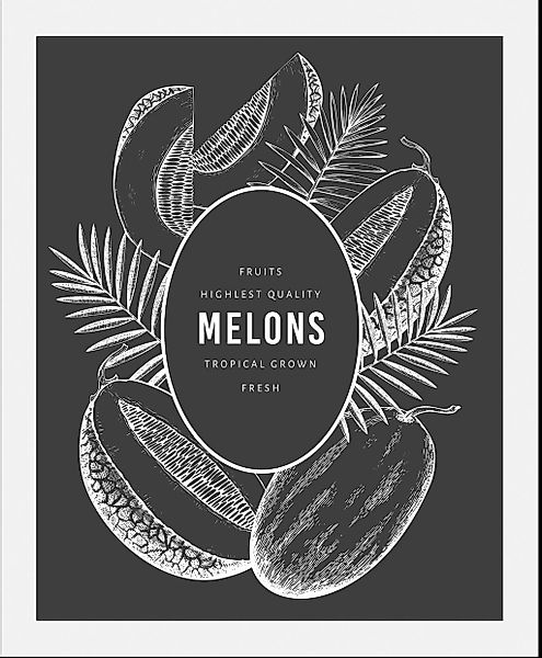 queence Bild »Melonen«, Obst-Obst Bilder-Schwarz-Weiß-Kunst, (1 St.), HD Pr günstig online kaufen