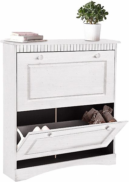 Home affaire Schuhschrank "Rustic", aus massiver Kiefer, 2 Schuhklappen, fü günstig online kaufen