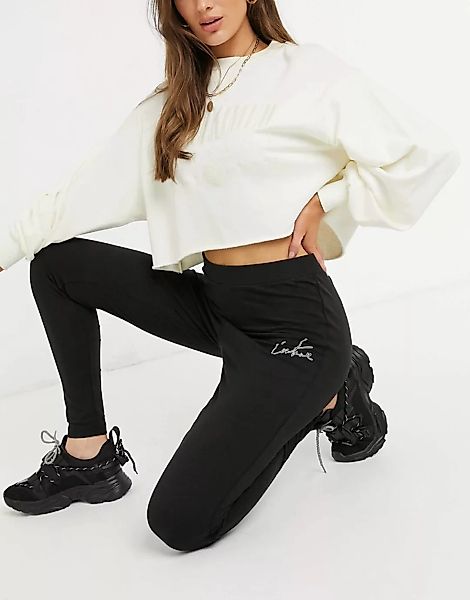 The Couture Club – Leggings mit hoher Taille und Umriss-Logo-Schwarz günstig online kaufen