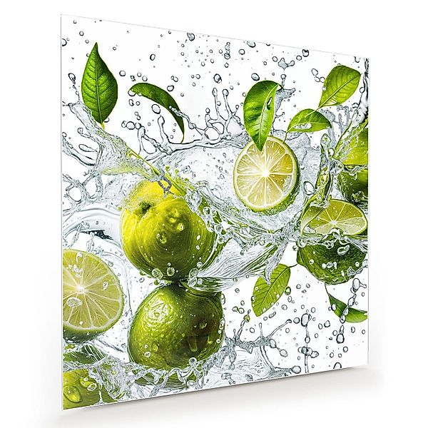 Primedeco Glasbild Wandbild Quadratisch Zitrusfrucht Spritzer günstig online kaufen