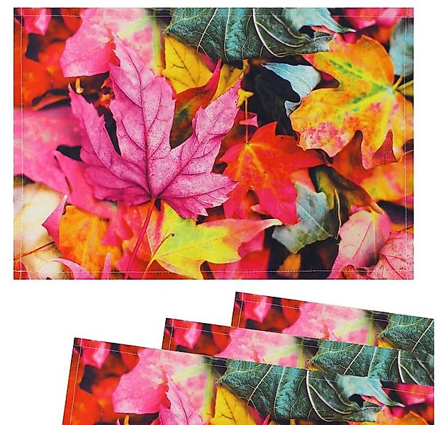 matches21 HOME & HOBBY Platzset Tischsets Platzsets Stoff CLOTH Blätter Aho günstig online kaufen