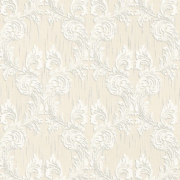 PROFHOME 956307-GU Textiloptik Tapete Barock Matt Creme Beige 0,53 m x 10,0 günstig online kaufen