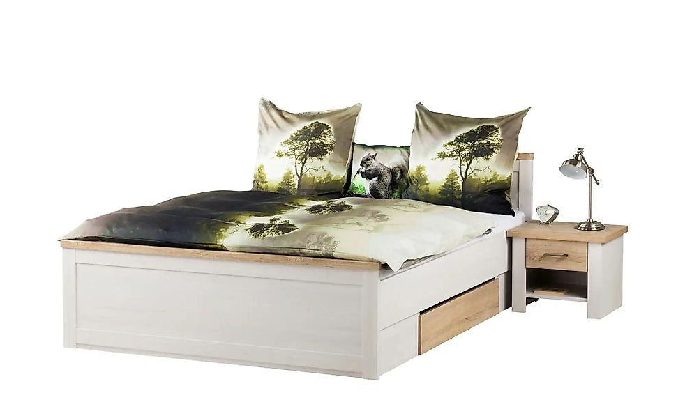 Bett mit 2 Nachtkommoden  Lancaster ¦ weiß ¦ Maße (cm): B: 306 H: 91 Betten günstig online kaufen