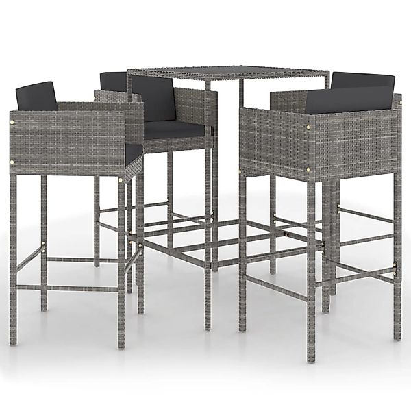 vidaXL Gartenlounge-Set 5-tlg. Gartenbar-Set mit Kissen günstig online kaufen
