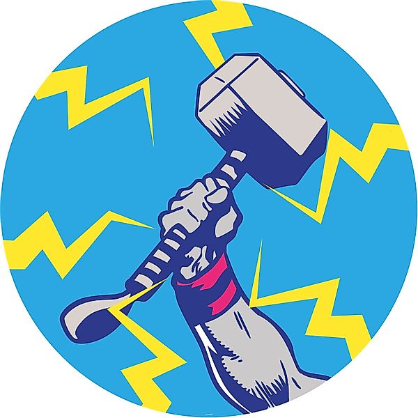 Komar Vliesfototapete Dot Avengers Thor's Hammer Pop Art selbstklebend Ø 12 günstig online kaufen