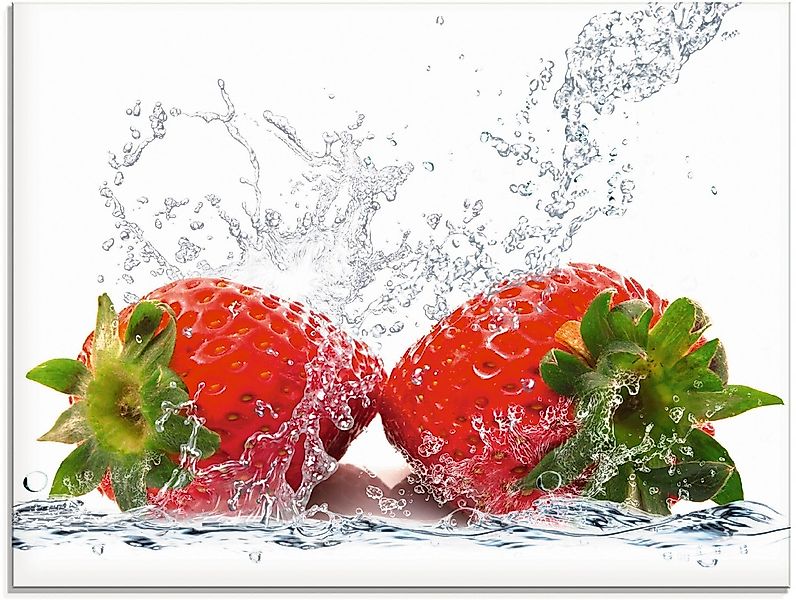 Artland Glasbild "Erdbeeren mit Spritzwasser", Lebensmittel, (1 St.), in ve günstig online kaufen