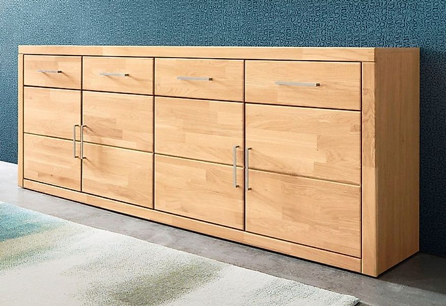 OTTO home Sideboard "Trondheim,200 cm breit,42 cm tief, Fronten Holzmassiv, günstig online kaufen