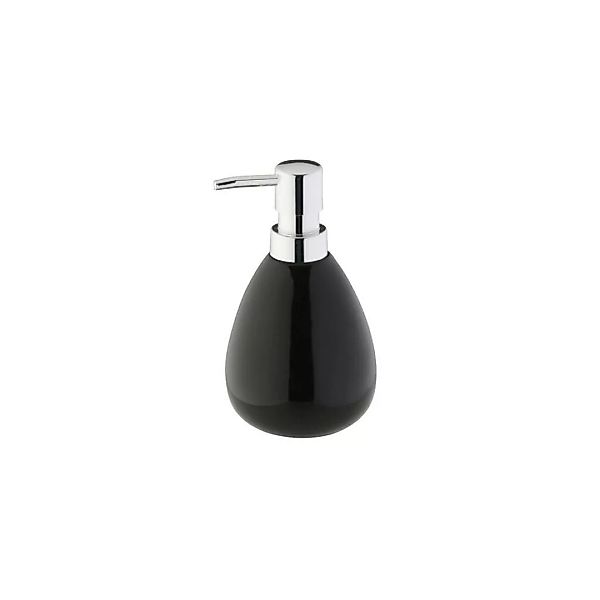 Seifenspender schwarz silber Keramik B/H/L/D: ca. 9x16,5x9x9 cm günstig online kaufen
