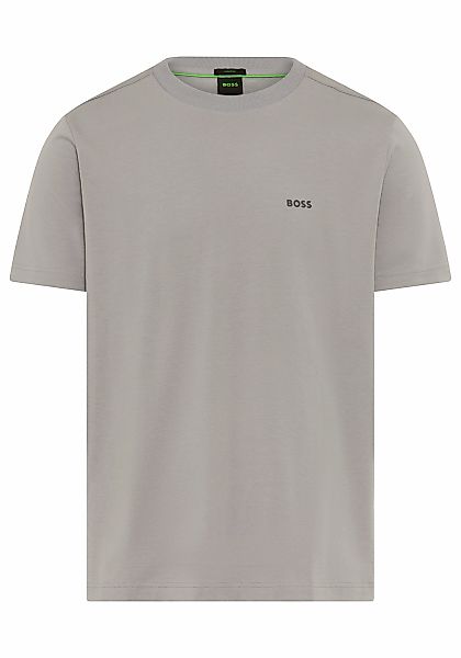 BOSS GREEN Rundhalsshirt "Tee" mit gummiertem Kontrast-Logo günstig online kaufen