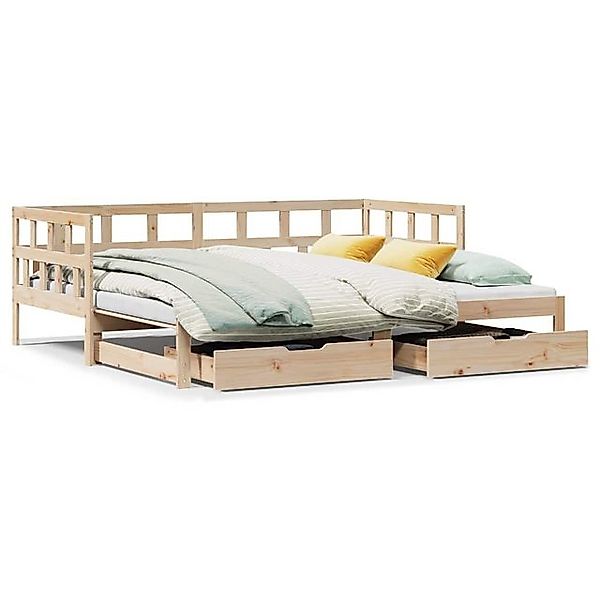 vidaXL Bett, Tagesbett Ausziehbar mit Schubladen ohne Matratze 80x200 cm günstig online kaufen