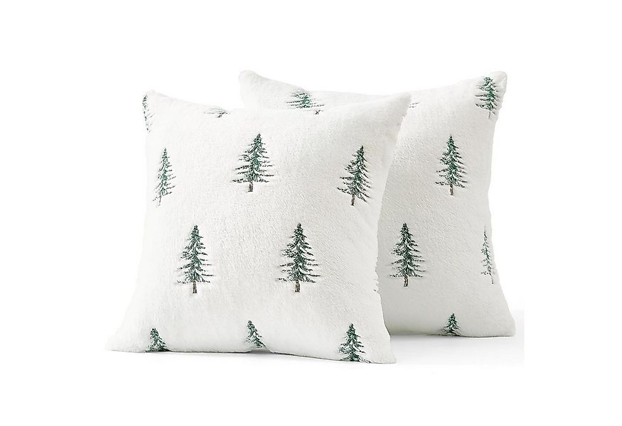 CLTYQ Kissenbezug Weihnachtskissenbezüge 45x45cm,Kunstpelz mit besticktem W günstig online kaufen