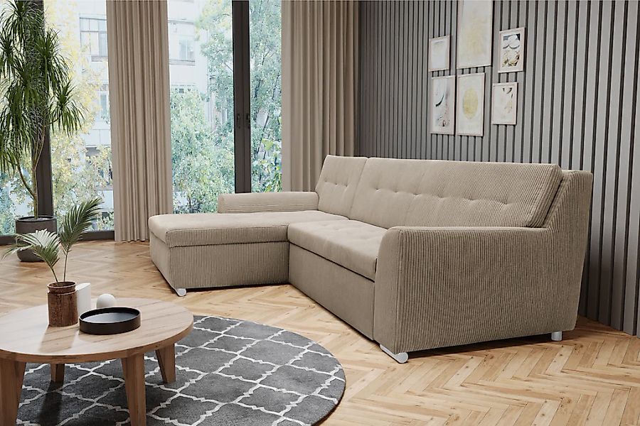 DOMO collection Ecksofa "Treviso viele Bezüge, auch in Cord, L-Form, B/T/H: günstig online kaufen